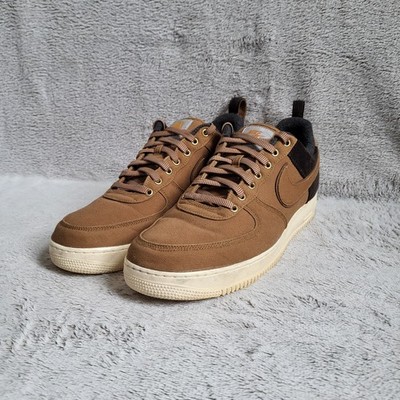 Nike Carhartt Air Force 1 Mens 15 Brown Canvas Corduroy Collaboration Sneaker