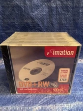 Imation DVD+RW 4.7 GB Rewriteable Disc qty 10 4 Hours EP Mod)e 2 Hours (SP Mode)