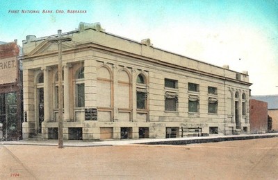 1st NATIONAL BANK & FINANCIAL REPORT In ORD, NE On Vintage 1908 Unused Postcard