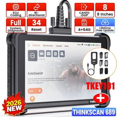 Thinkscan 689 Car Diagnostic OBD2 Scanner Thinkcar TKEY101 Key Programmer Coding