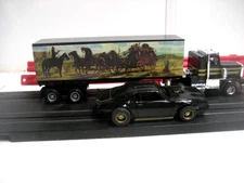  HO slot car  Custom  Tyco Smokey and the Bandit truck & trans-am w/lights