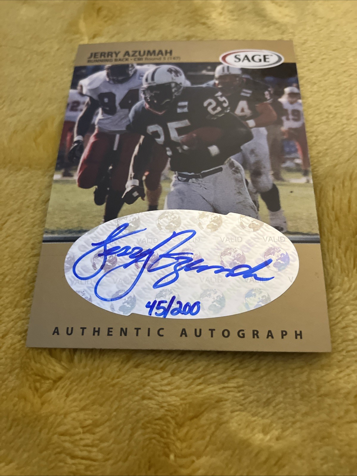 Jerry Azumah SA-GE Autographs #A2 Gold