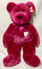 Rare Vintage 2001 Ty Beanie Buddy VALENTINA the Maroon Valentines Bear VGC NWTS 
