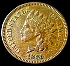1865 INDIAN HEAD CENT DIAMONDS AU! A beautiful coin!