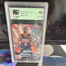 2003-04 Fleer Olympic LeBron James Rookie Card #9 PGI 10 USA Basketball
