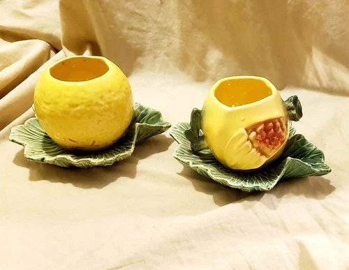 Rare Vintage McCoy Pomegranate & Orange On Leaf Planter Ceramic