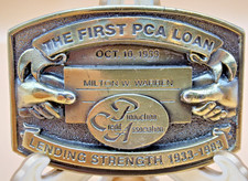 Vtg Belt Buckle First PCA Loan Production Credit Assoc 50th Anniversay 1933-1983