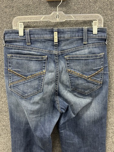 Ariat Jeans Womens 30L Blue Real High Rise Straight Leg Medium Wash Denim 33.5” - Picture 10 of 15