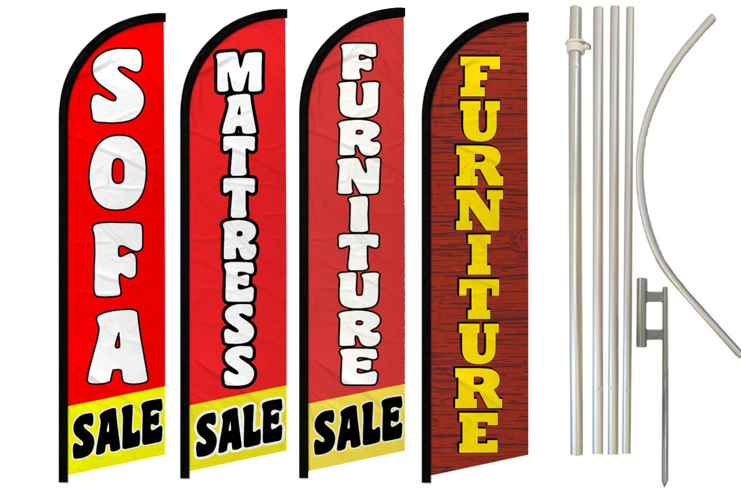 Furniture Sofa Mattress Sale Windless Advertising Banner Flag Pole Kits