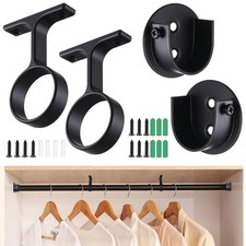 4 Pcs 1 5/16 Inch Diameter Round Wardrobe Closet Rod Suspended Center Support...