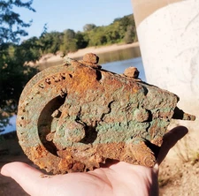 Nautical Decor Boat Winch Mississippi River Bed Prairie du Sac WI Rust Patina
