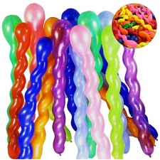 Spiral Balloon Mixed Color 100 pcs, 40 Inches Latex Twisted Long Balloon for ...