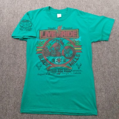Vintage Y2K Sturgis T Shirt Mens L Green Black Hills Rally 03 Motorcycles Biker