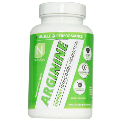 NutraKey - ARGININE AKG - Nitric Oxide Boost for Strength & Stamina-100 Capsules