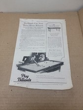 1926 Original Print Ad Brunswick Play Billiards The Playmate Table
