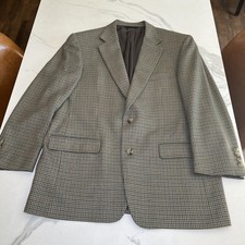VTG Burberry Jacket Blazer 40R Wool Glencheck Houndstooth Made in USA Sport Coat