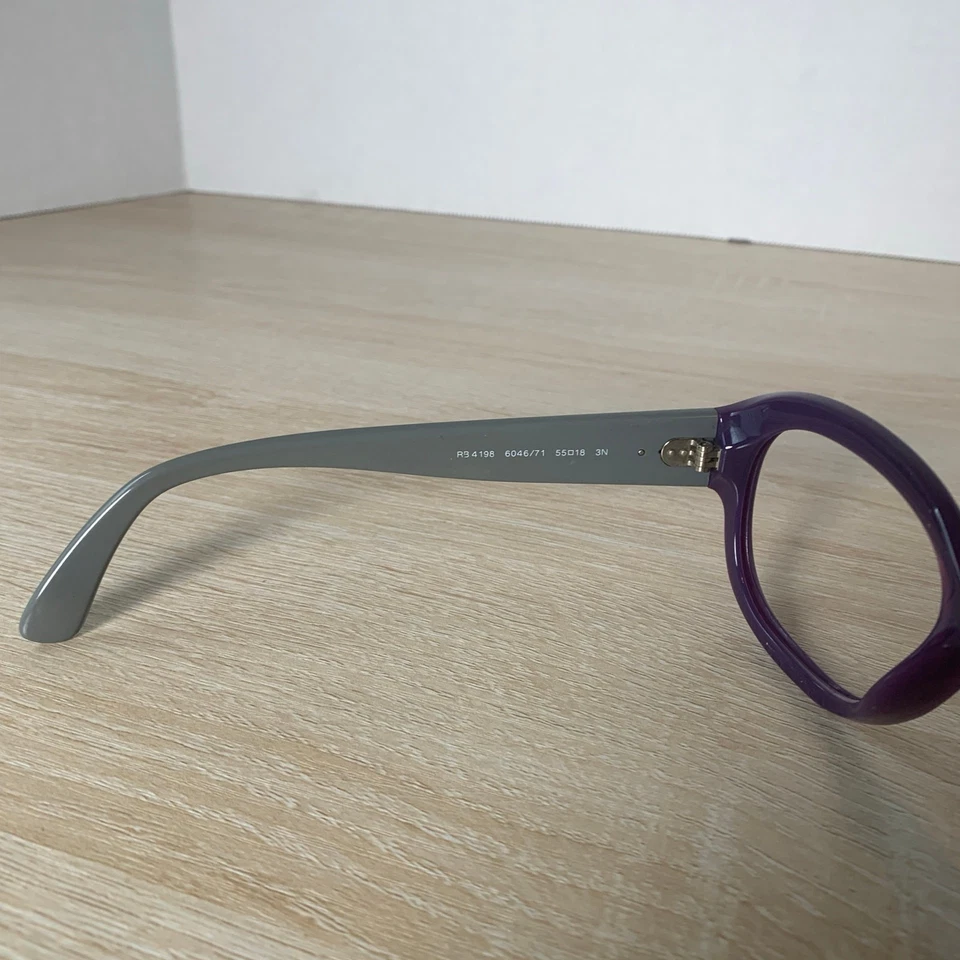 Gafas de sol Ray-Ban RB4198 6046/71 ¡RARAS! Ojo de Gato Gris Violeta 55-18 Hecho en Italia Foto 4 de 4
