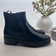 Everlane The Modern Utility Chelsea Boot Leather Block Heel Black Women 7.5 NWOB