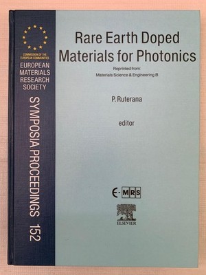 Rare Earth Doped Materials For Photonics By P. Ruterana