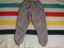 VTG 50s Beige Quilted Outdoor Camp Snap Poly Winter 28x27 Pants Womens S