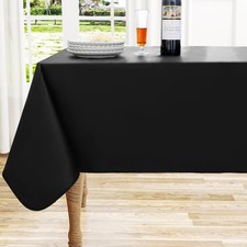 Rectangle Vinyl Tablecloth, Waterproof Spillproof Plastic Flannel Backed Tabl...