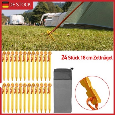 Zeltheringe 24x Ultraleicht Aluminium 18cm Erdnagel Sandheringe Camping Festival