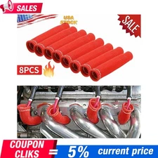 8X 2500° Spark Plug Wire Boots Protector Sleeve Heat Shield Cover For LS1/LS2 US