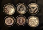 (6) 1 Oz .999 Silver BU Military Rounds In Capsules