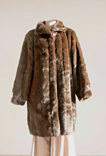 C&A YOUR 6th SENSE Coat Faux Fur Eco Pelliccia "Visone Dark Chocolate 40EU IT44