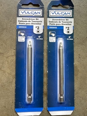 Vulcan Screwdriver Bit Number Two Quick Change, 4 Inch Universal Lot Of 2 1405￼