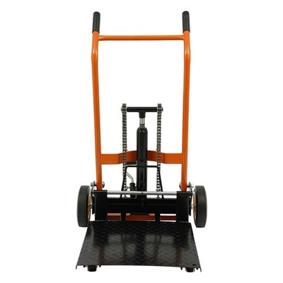 440lb Hydraulic Material Lift Winch Stacker Adjustable Pallet Truck Dolly 6-40cm