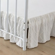 Bed Skirt Queen Size Ruffled Bed Skirt with Split Corners, 12 Inch Drop Dust ...