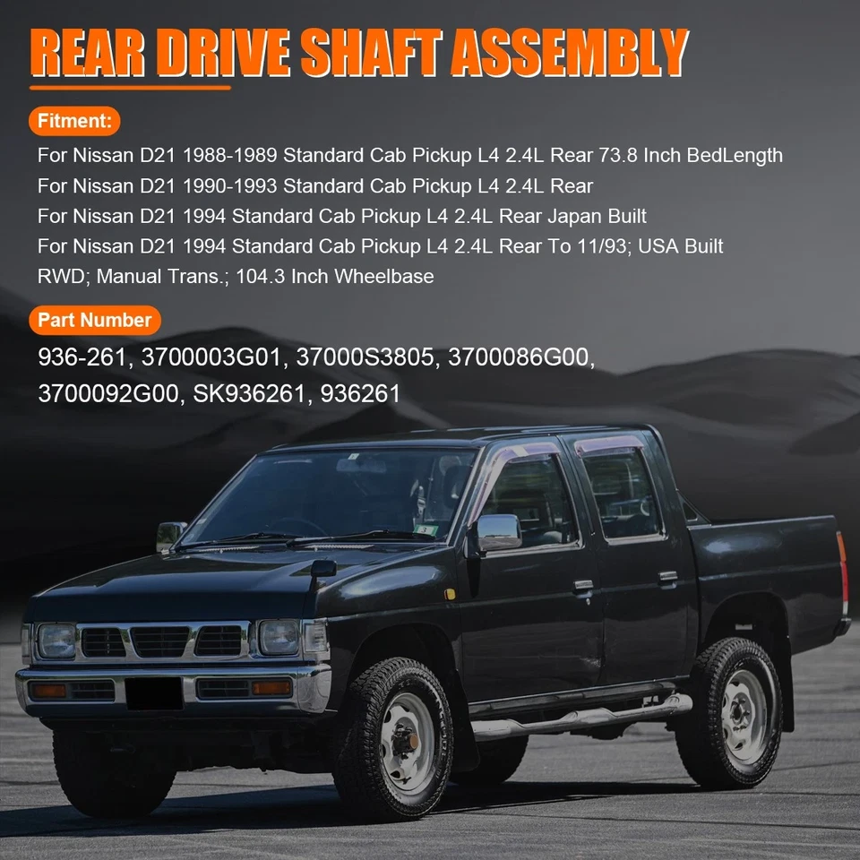 Rear Driveshaft Prop Shaft Assembly for Nissan D21 1988-94 2.4L Manual Trans RWD Foto 2 de 4