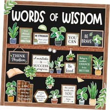 57 Pcs Bulletin Board Set Inspirational Flower Bulletin Board Decoration Plant