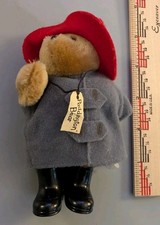 Vintage Eden Toys Paddington Bear 8 Inch Plush Red Hat Blue Coat Boots NWT