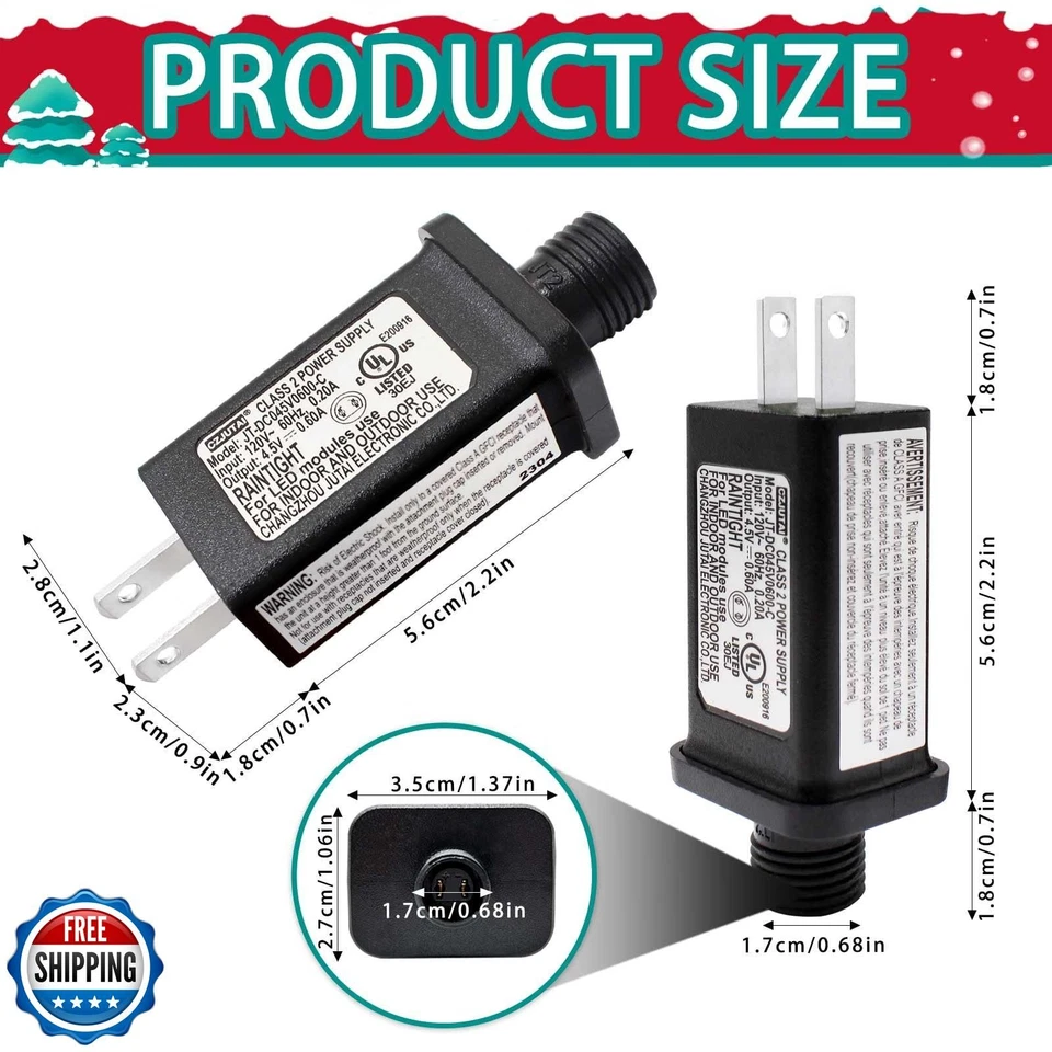 Airoads 4.5V 0.6A LED Transformer IP44 Class 2 Power Supply for LED Lights - Image 2 of 4