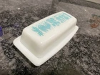 Pyrex Butterprint Butter Dish Turquoise Vintage