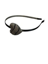 NEW girls headband accessories 1 piece rhinestone heart black silver