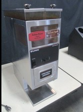 BUNN G9-2 HD STAINLESS STEEL PORTION CONTROL DUAL HOPPER COFFEE GRINDER WORKING
