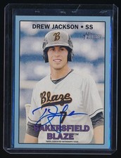 DREW JACKSON 2016 TOPPS HERITAGE MINORS REAL ONE AUTOGRAPH BLUE AUTO 21/50