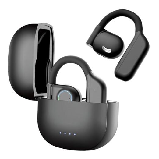 Open Ear Headphones Wireless Bluetooth 5.3 Earbuds with Earhooks Black-image
