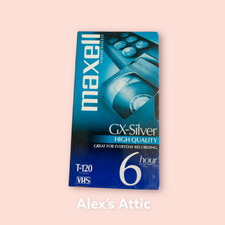 Maxell GX-Silver VHS Video Tape Blank T-120 6 Hour Brand New Sealed