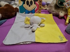 Okie Dokie Yellow Elephant Lovey Security Blanket Baby Plush Doll Rattle