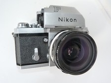 Nikon F chrome, T Prism 35mm Film Camera with NIKKOR H Auto 28/3.5 lens.READ