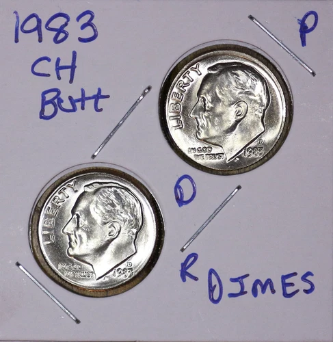 1983 P&D Roosevelt Dimes Ch BU US (2 Coins)