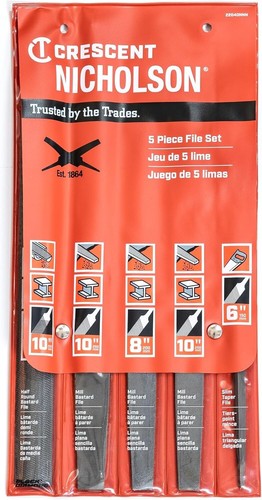 Versatile 5 Pc. File Set with 6", 8" & 10" Tools for Home and Professional Use - Picture 3 of 3