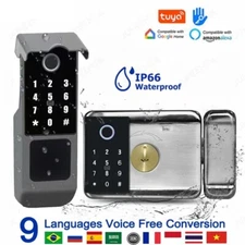 Smart Waterproof Lock Wifi Double Side Fingerprint Lock Outdoor Gate Digital Rim