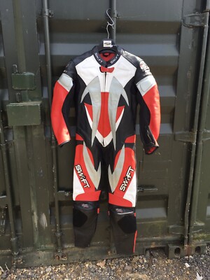 Swift Motorcycle leathers, Size M-40” Chest, Red/White/Black, used
