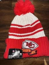 Kansas City Chiefs Hat Team Cuffed Fleece Lined Knit Beanie Pom NFL