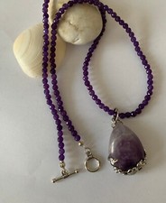 Amythest and Jade 22”Handmade Necklace Christmas Birthday ,Anniversary, Weddings